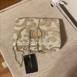 Charming Beige Sequin Clutch by